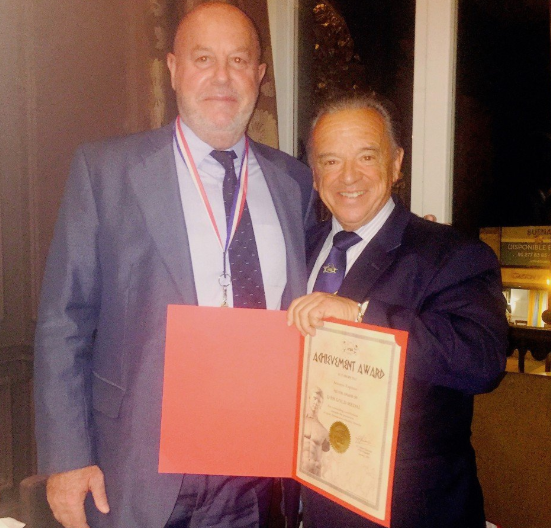 Other recent recipients of the gold medal include World Karate Federation President Antonio Espinós, left ©IFBB