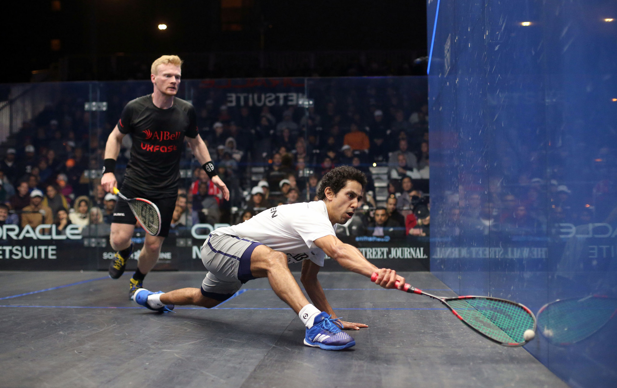 Egypt's world number three Tarek Momen came from behind in his last eight clash with Wales' Joel Makin at the PSA Oracle NetSuite Open in San Francisco ©PSA