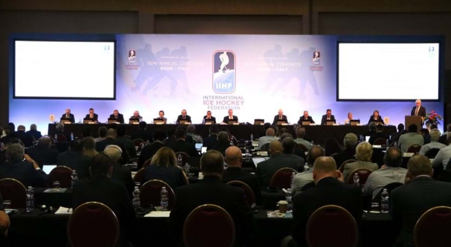 The co-hosting decision was confirmed at the IIHF Semi-Annual Congress ©IIHF
