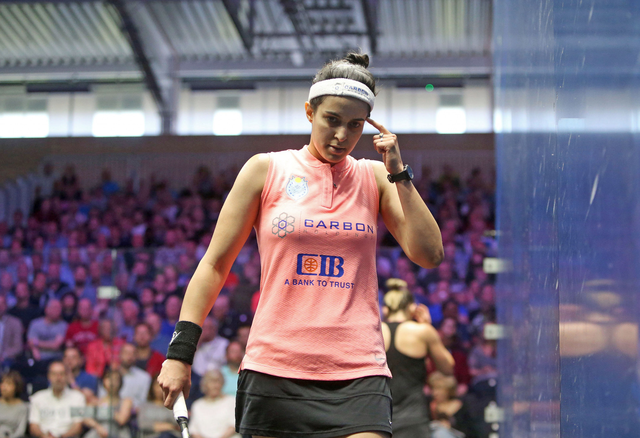 Nour El Tayeb of Egypt lost the Oracle NetSuite Open in San Francisco on Sunday but climbed up to third in the Professional Squash Association's world rankings ©PSA 