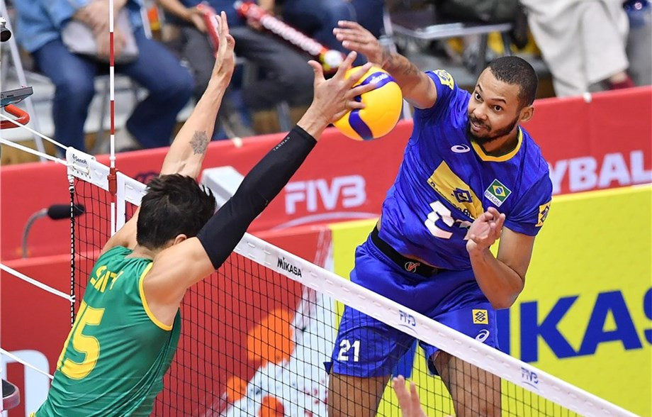 Brazil claimed their second World Cup win by beating Australia ©FIVB
