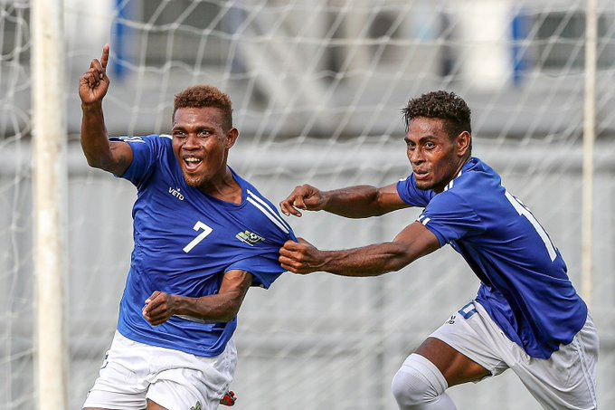 Augustine Waita scored for Solomon Islands in their 1-0 semi-final victory against Vanuatu ©OFC