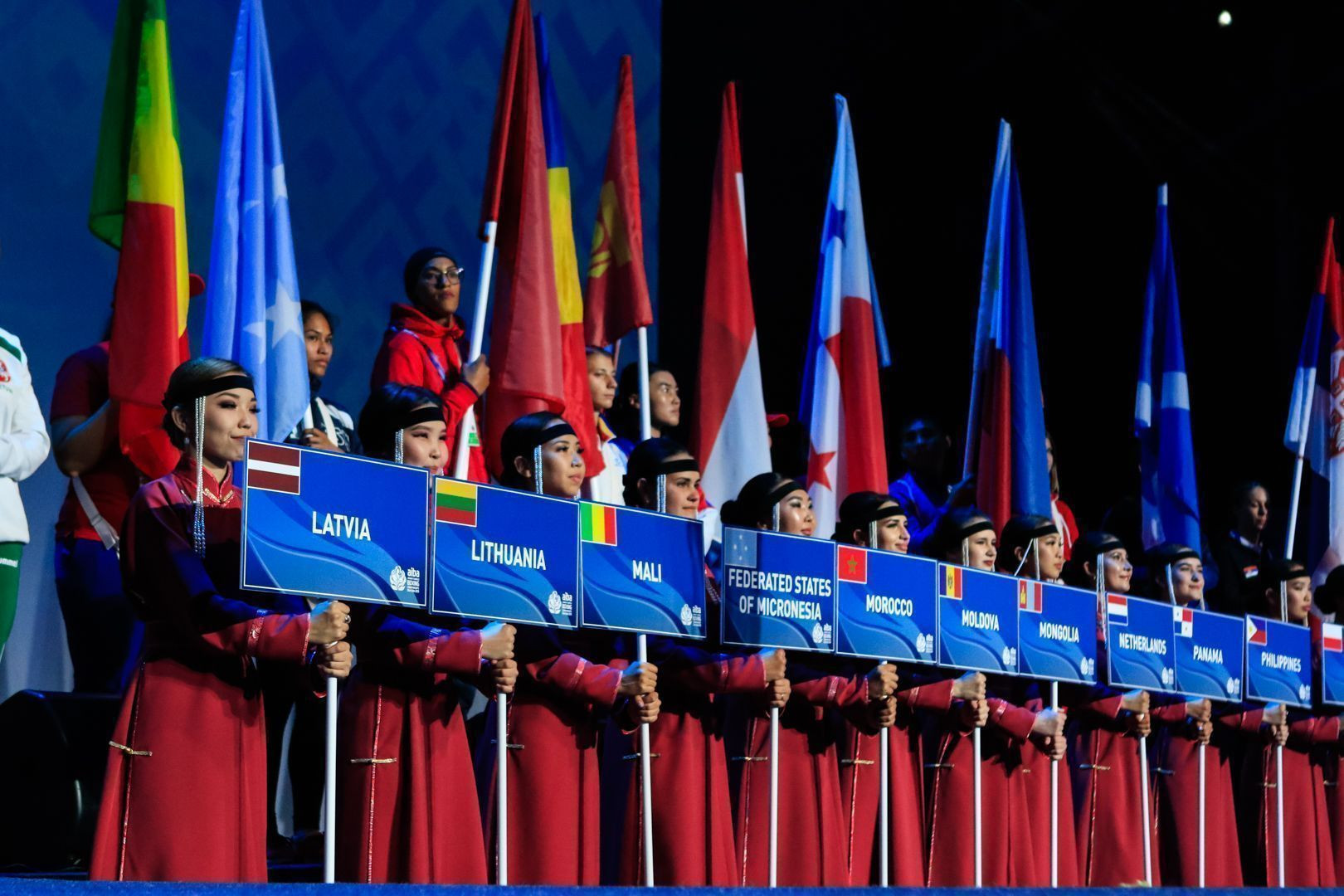 A parade of the 57 nations competing took place ©AIBA