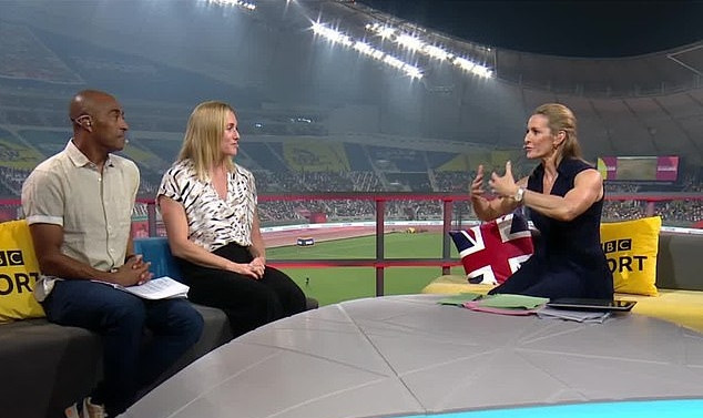 Gabby Logan, right, the host of BBC's coverage of the IAAF World Championships in Doha, has come in for particular criticism from Sebastian Coe ©BBC