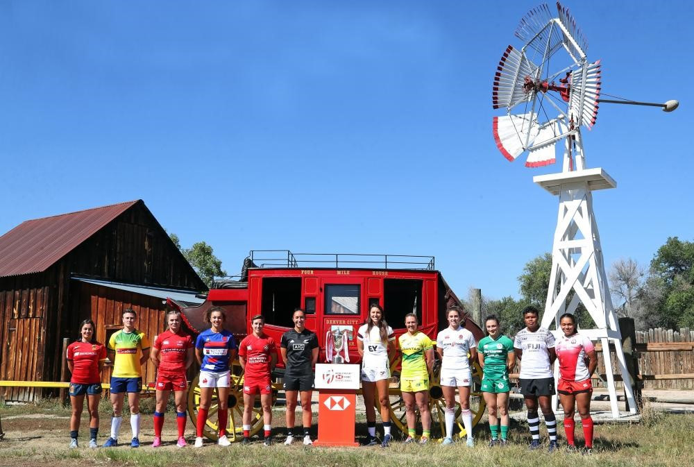 The 12 team captains of the 2019 HSBC World Rugby Sevens Series gathered at Infinity Park ahead of the season's curtain raiser ©World Rugby