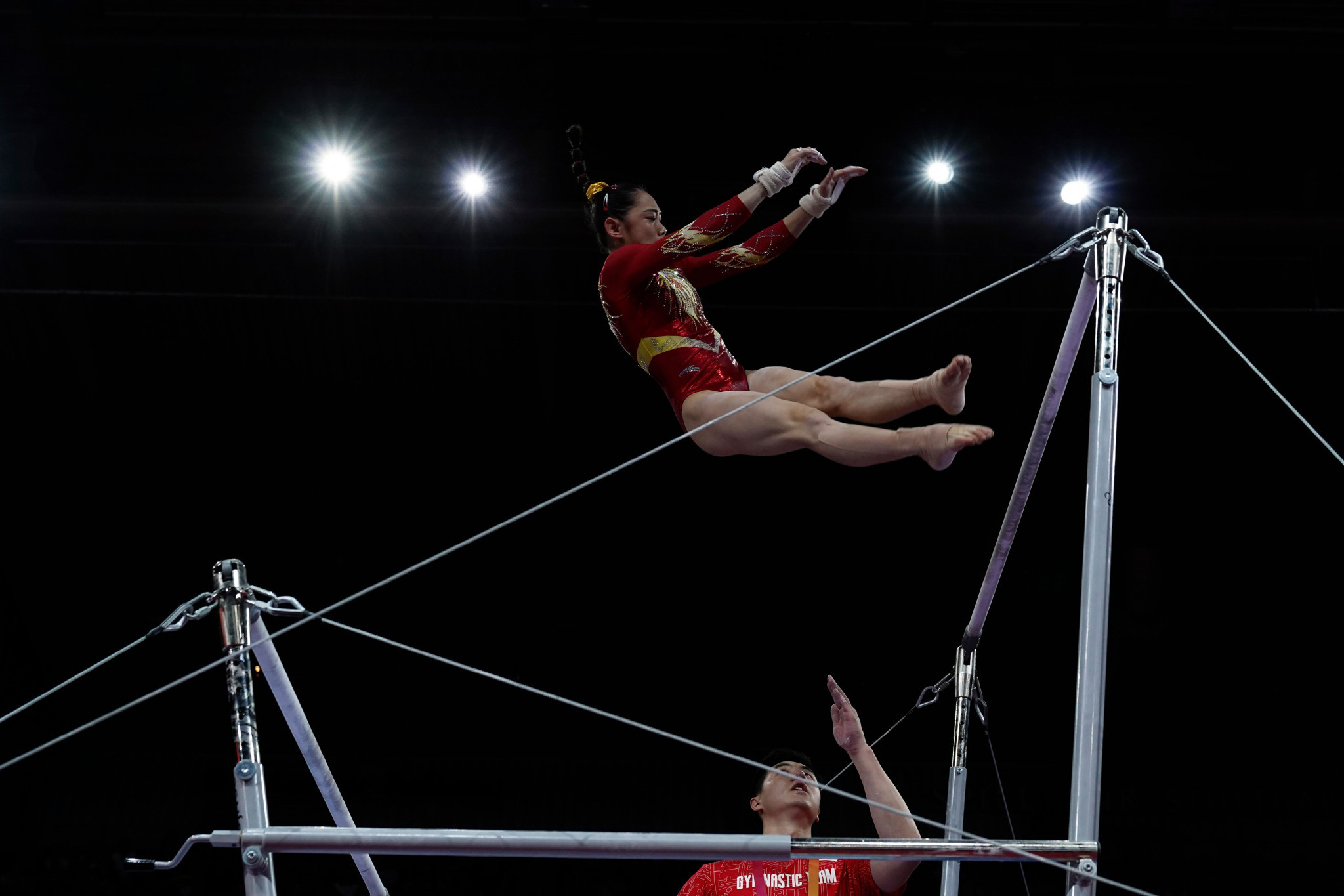 Liu Tingting of China is second at the halfway stage of all-around qualifying ©Getty Images