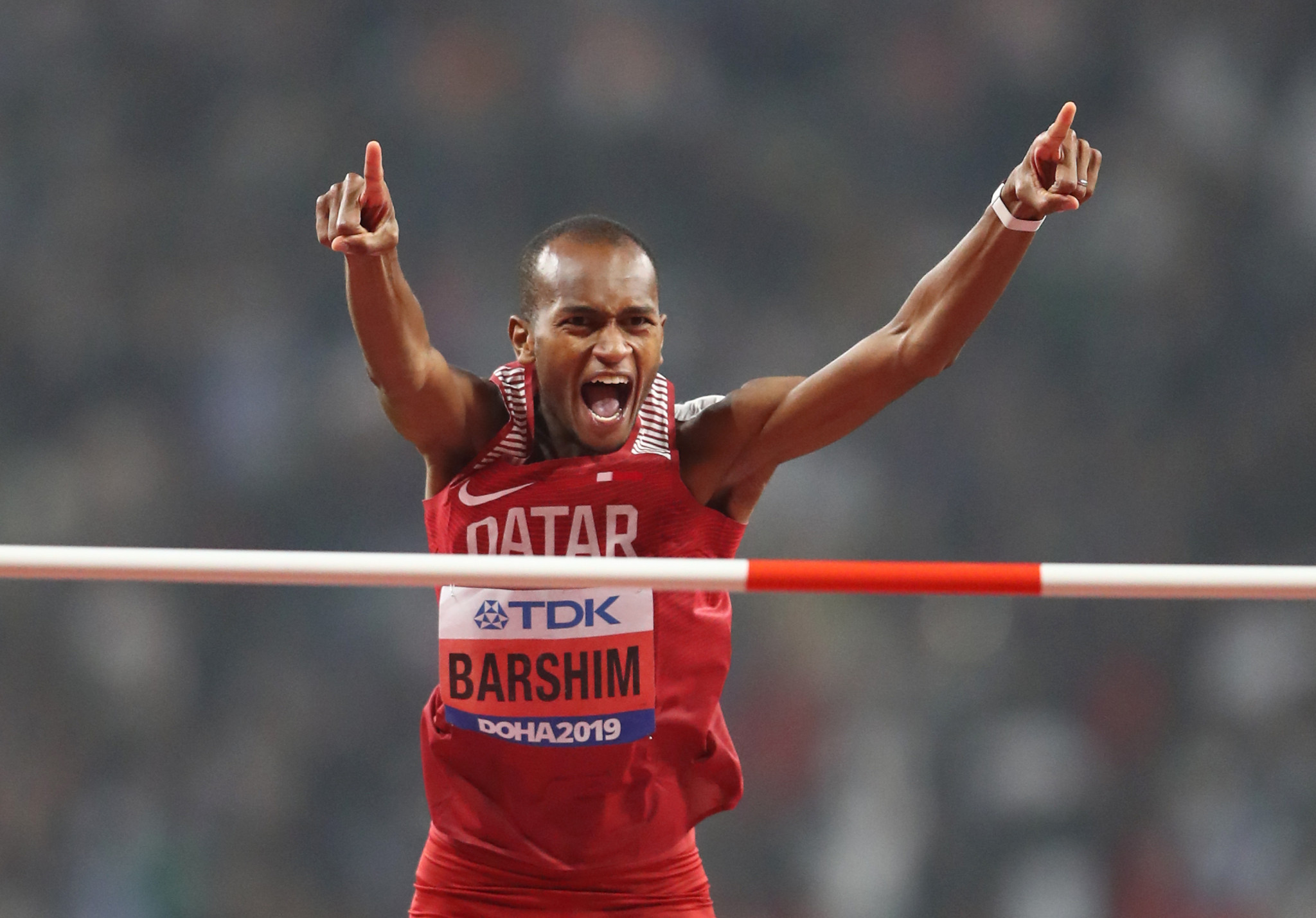 Barshim's emotions came pouring after his winning jump ©Getty Images