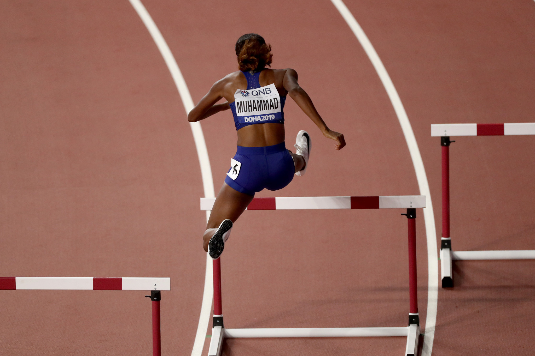 The United States' Dalilah Muhammad broke her own world record to win the women's 400m hurdles ©Getty Images
