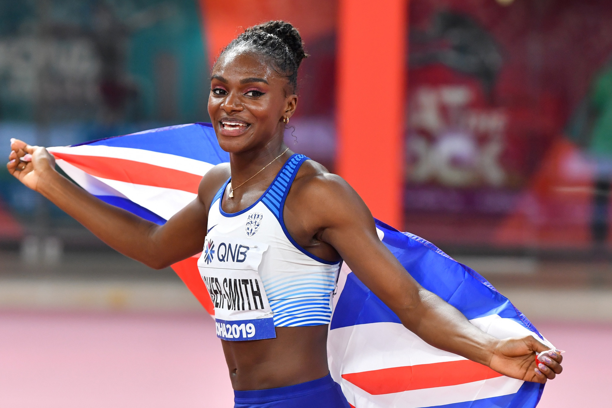 Dina Asher-Smith became the first British woman to earn a world sprint title after triumphing in the 200m at the IAAF World Championships in Doha with a commanding performance ©Getty Images