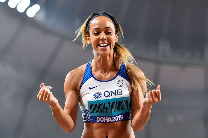 Britain's Katerina Johnson-Thompson finally topped the podium in the heptathlon at the IAAF World Championships, never losing hope after several near-misses ©Twitter