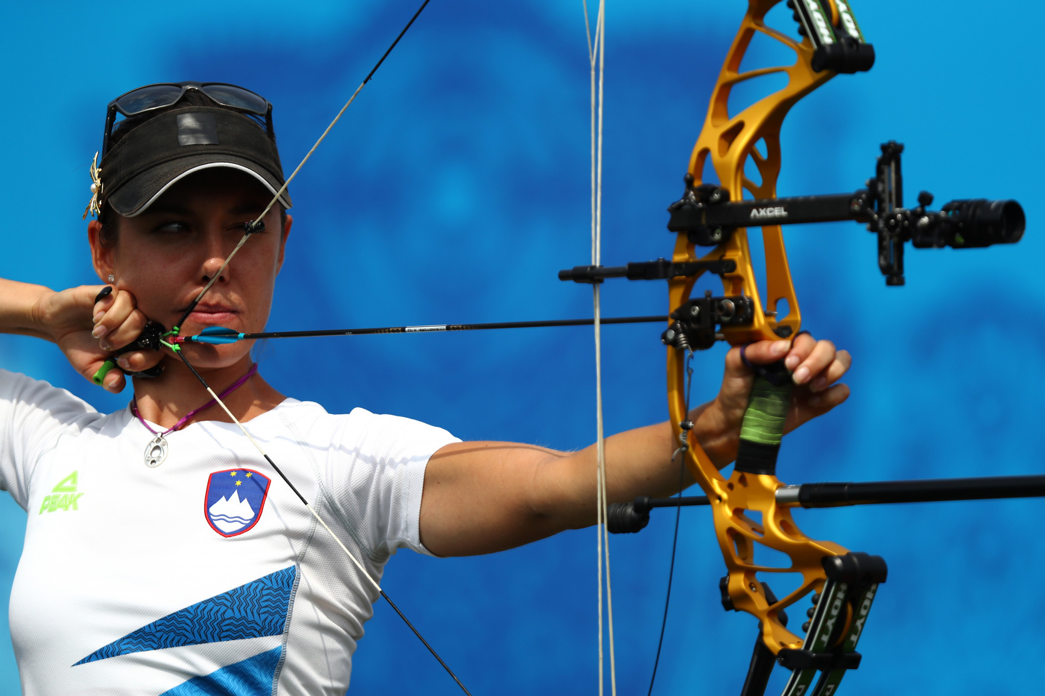Toja Ellison won the women's recurve title in front of a home crowd at Castle Mokrice in Slovenia ©Getty Images