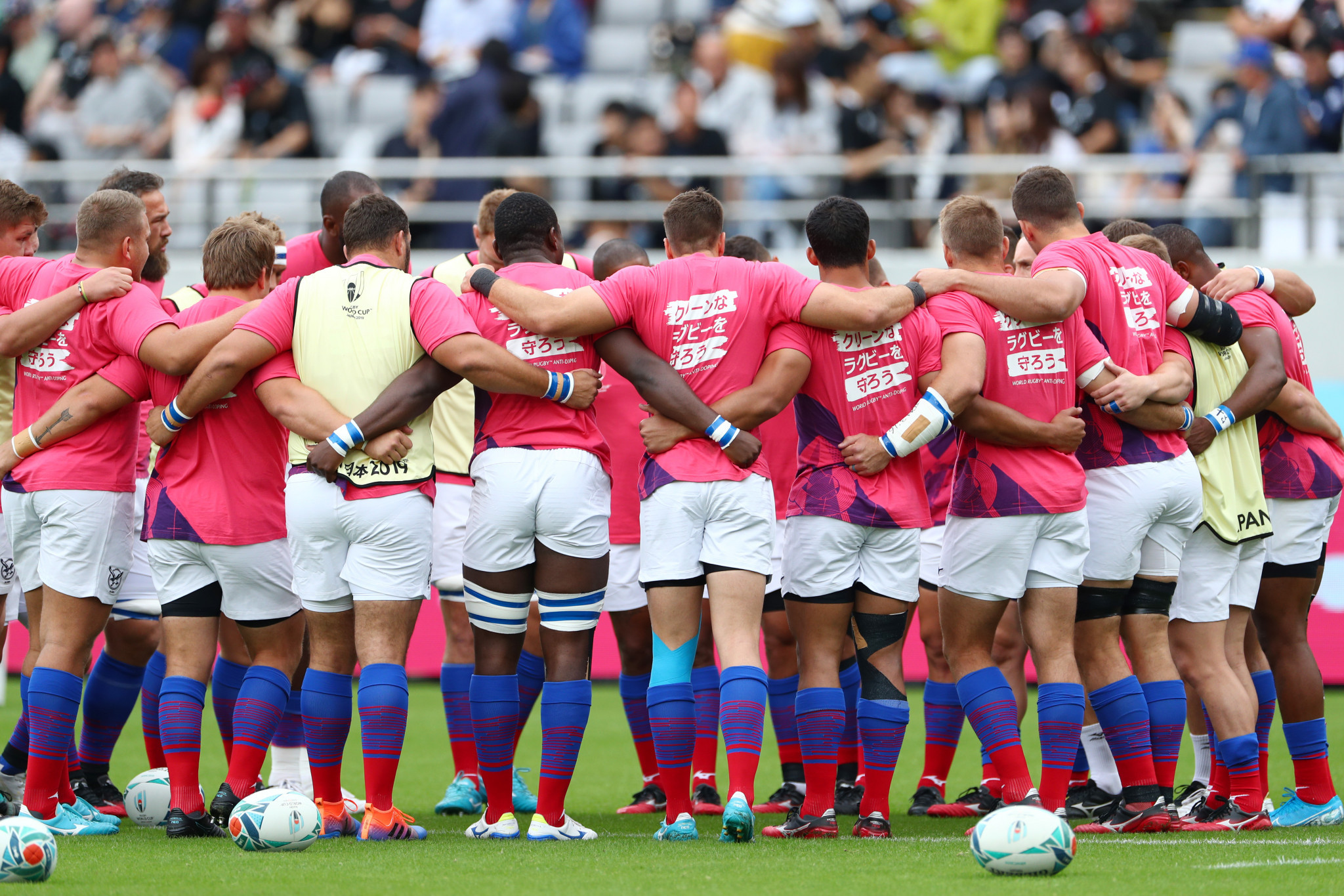 Pink shirts backing the campaign have been worn by every World Cup team ©Getty Images