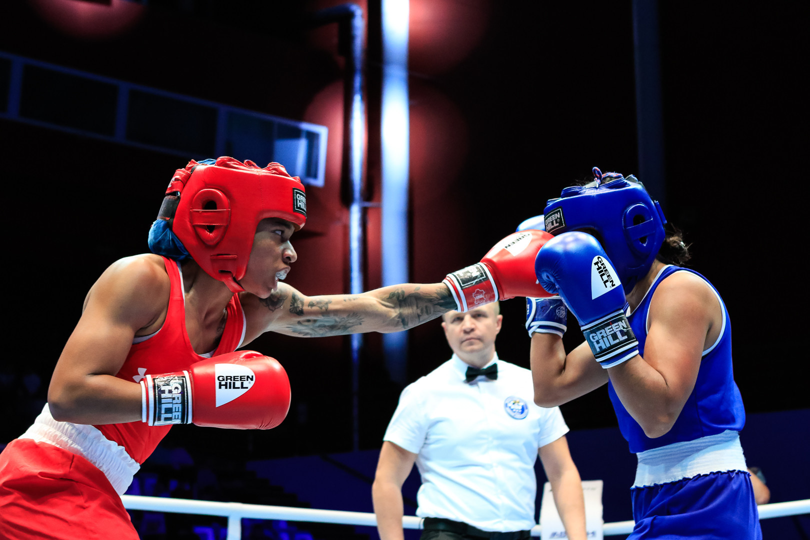 Ravven Brown recorded a unanimous result against Paola Calderon Munoz of Colombia to also progress ©AIBA
