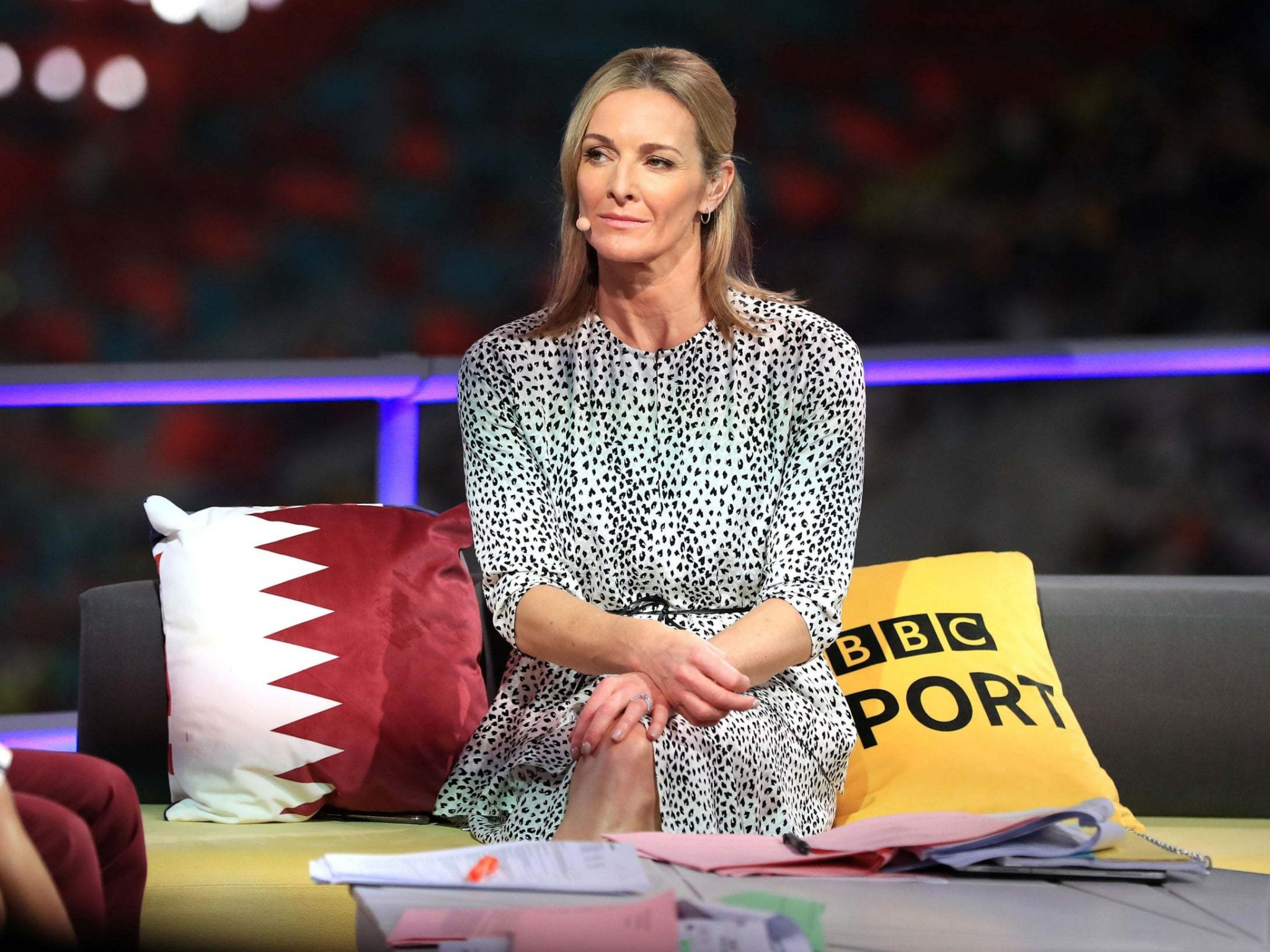 BBC presenter Gabby Logan was criticised by IAAF President Sebastian Coe for drawing attention to the poor crowds during the early stages of the World Championships in Doha ©BBC