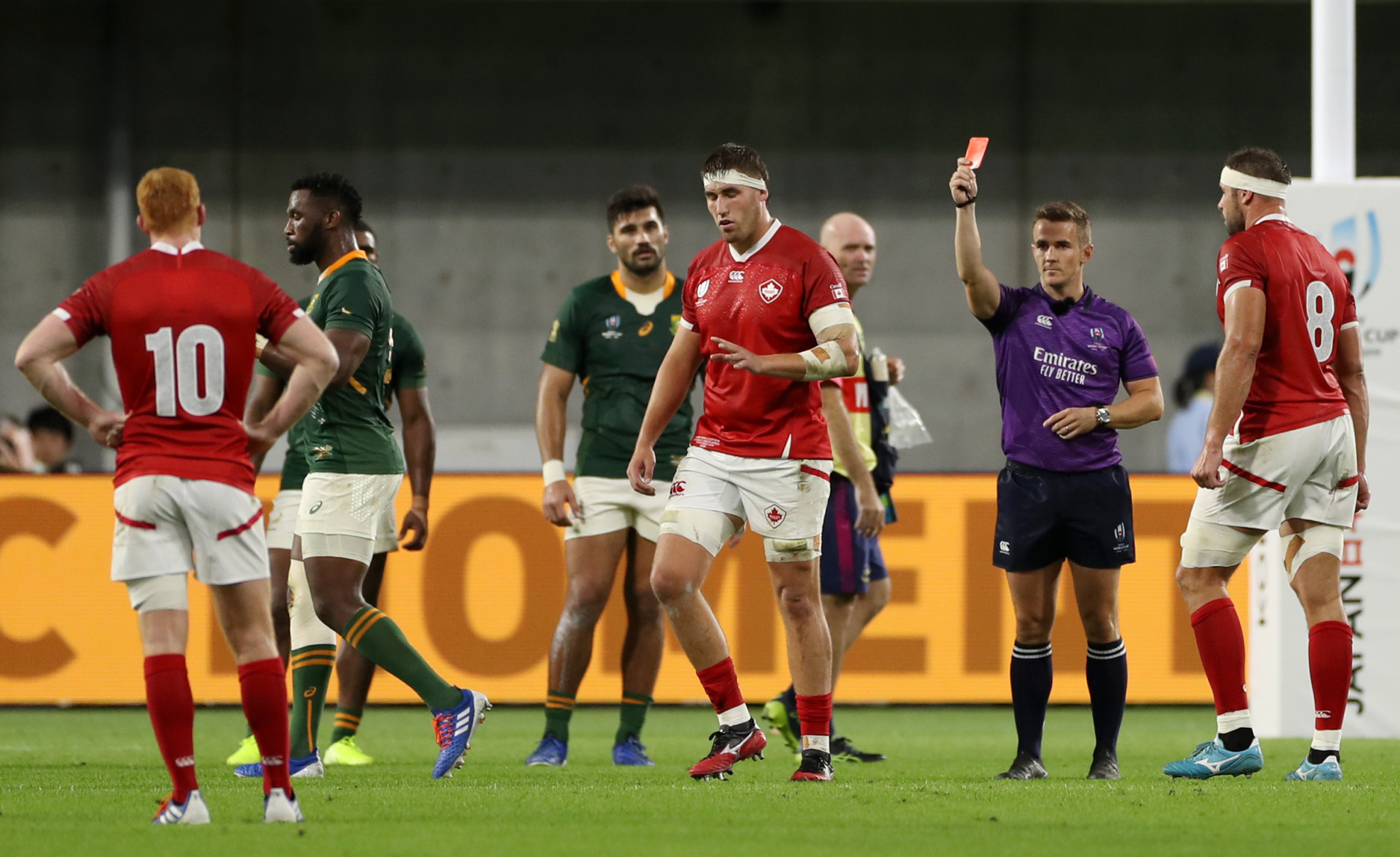 Josh Larsen became the sixth player to be red-carded at the 2019 Rugby World Cup ©Getty Images