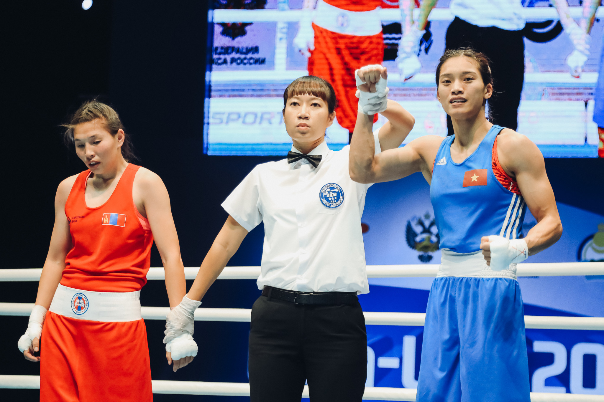 Nguyen defeated Allantsetseg Lutsaikhan unanimously ©AIBA