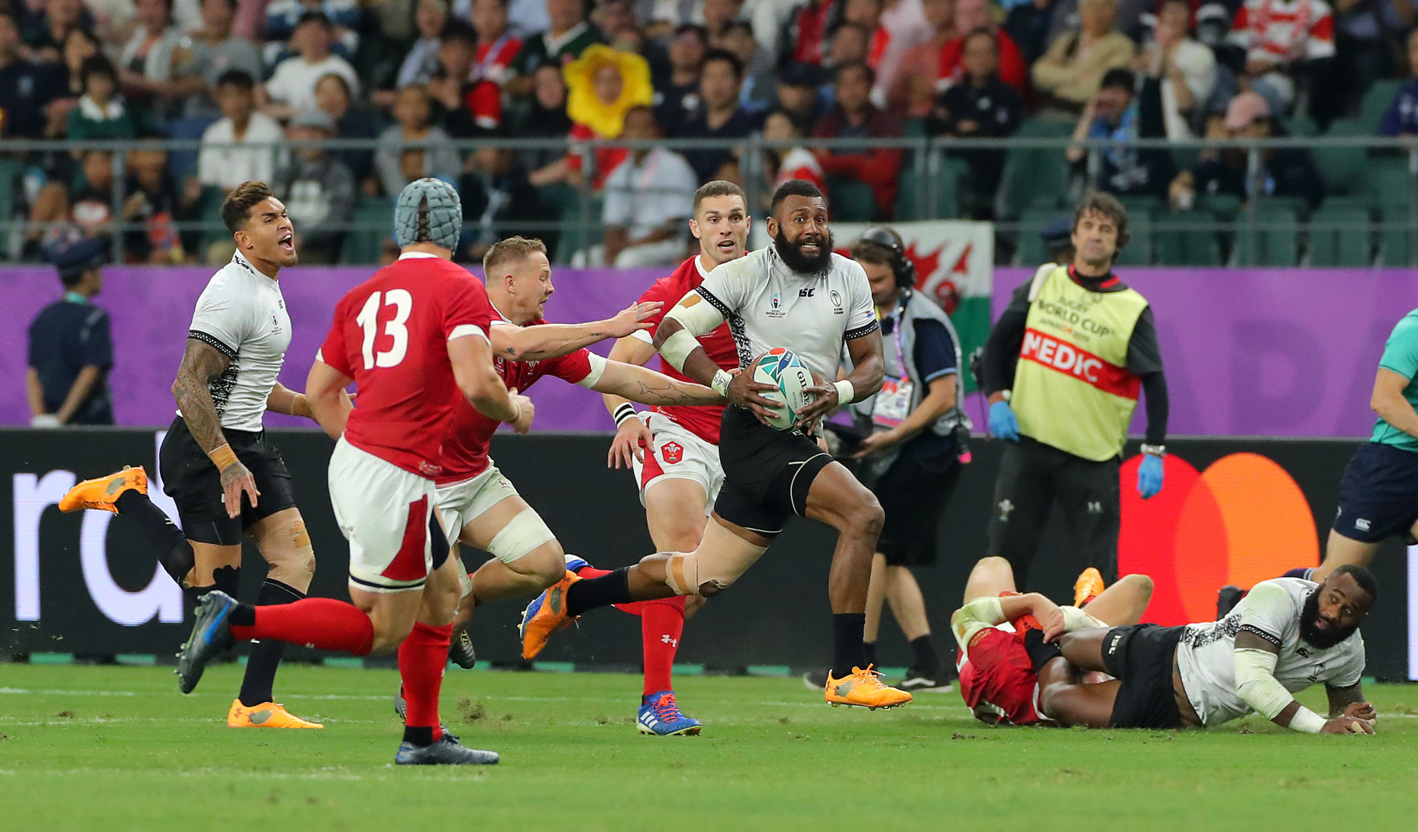 Fiji's backs caused the Welsh defence problems all game ©Getty Images
