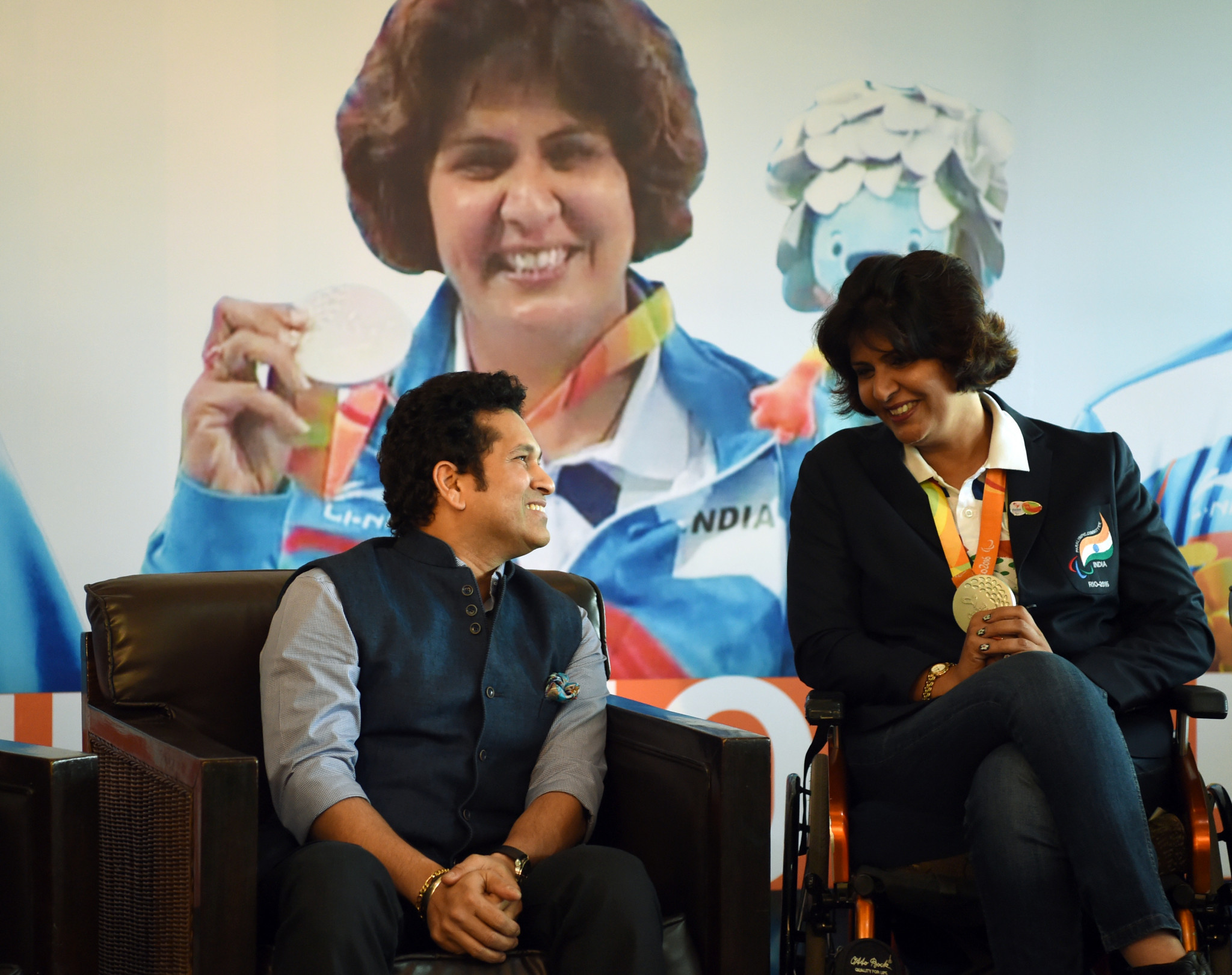 Deepa Malik, right, hopes to become Paralympic Committee of India President ©Getty Images