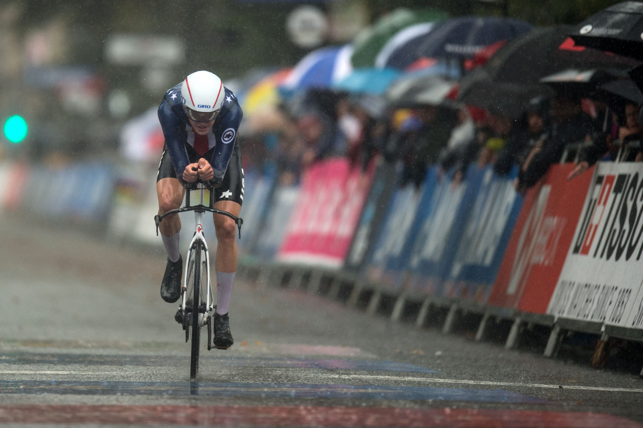 Conditions at the men's under-23 time trial at the 2019 UCI Road World Championships were particularly hazardous ©Getty Images