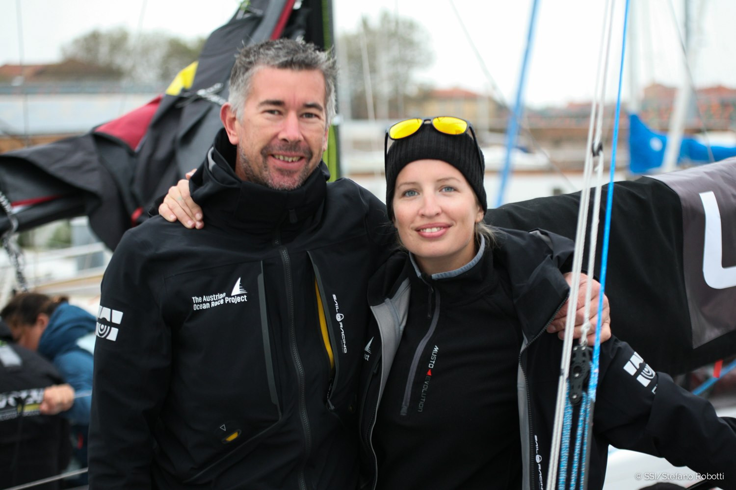 Austrian duo Lisa Berger and Christian Kargl were the first crew to arrive in Trieste ©EUROSAF