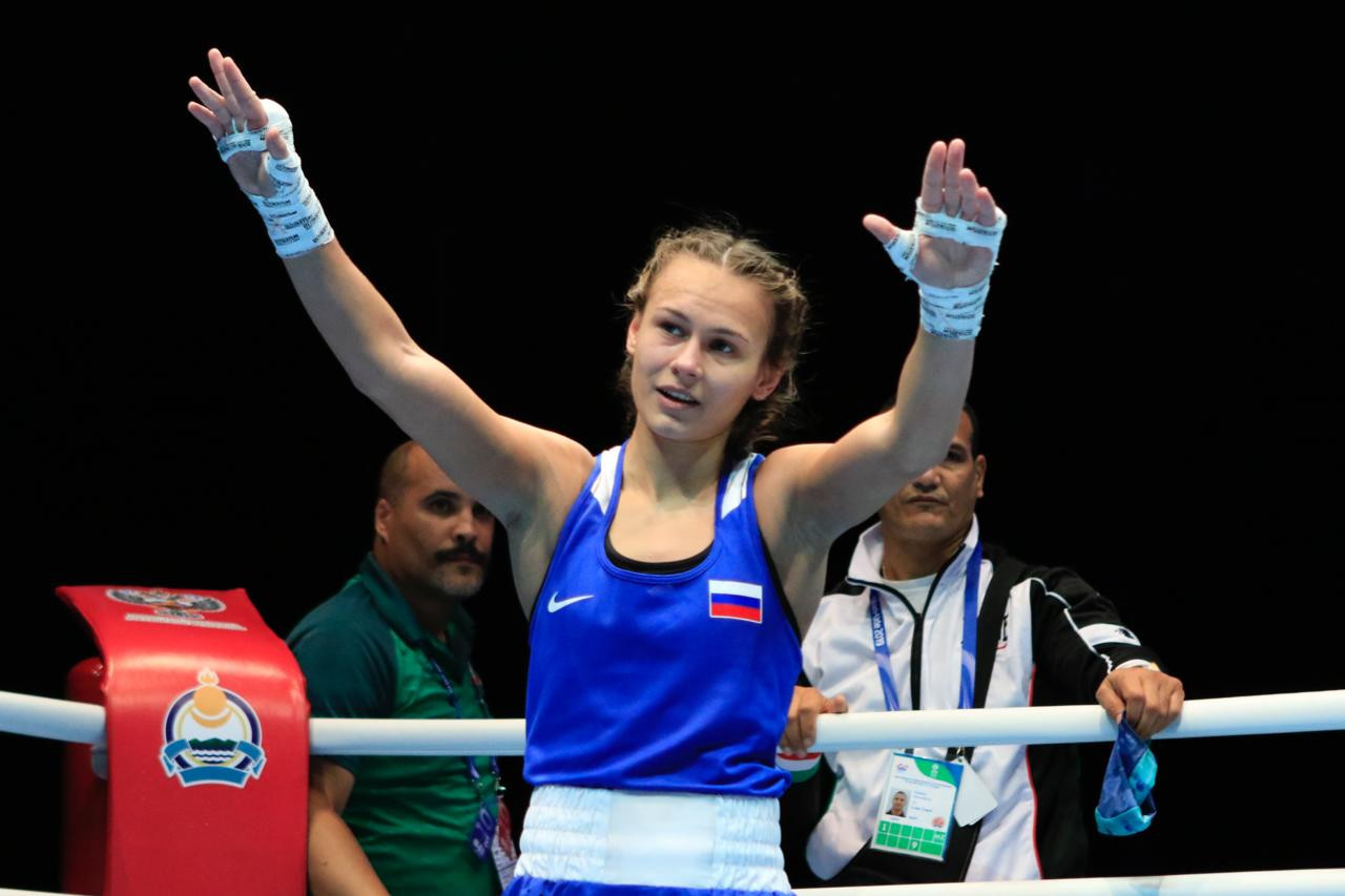 Liudmila Vorontova got past Jemyma Betrian of the Netherlands in the featherweight division ©AIBA