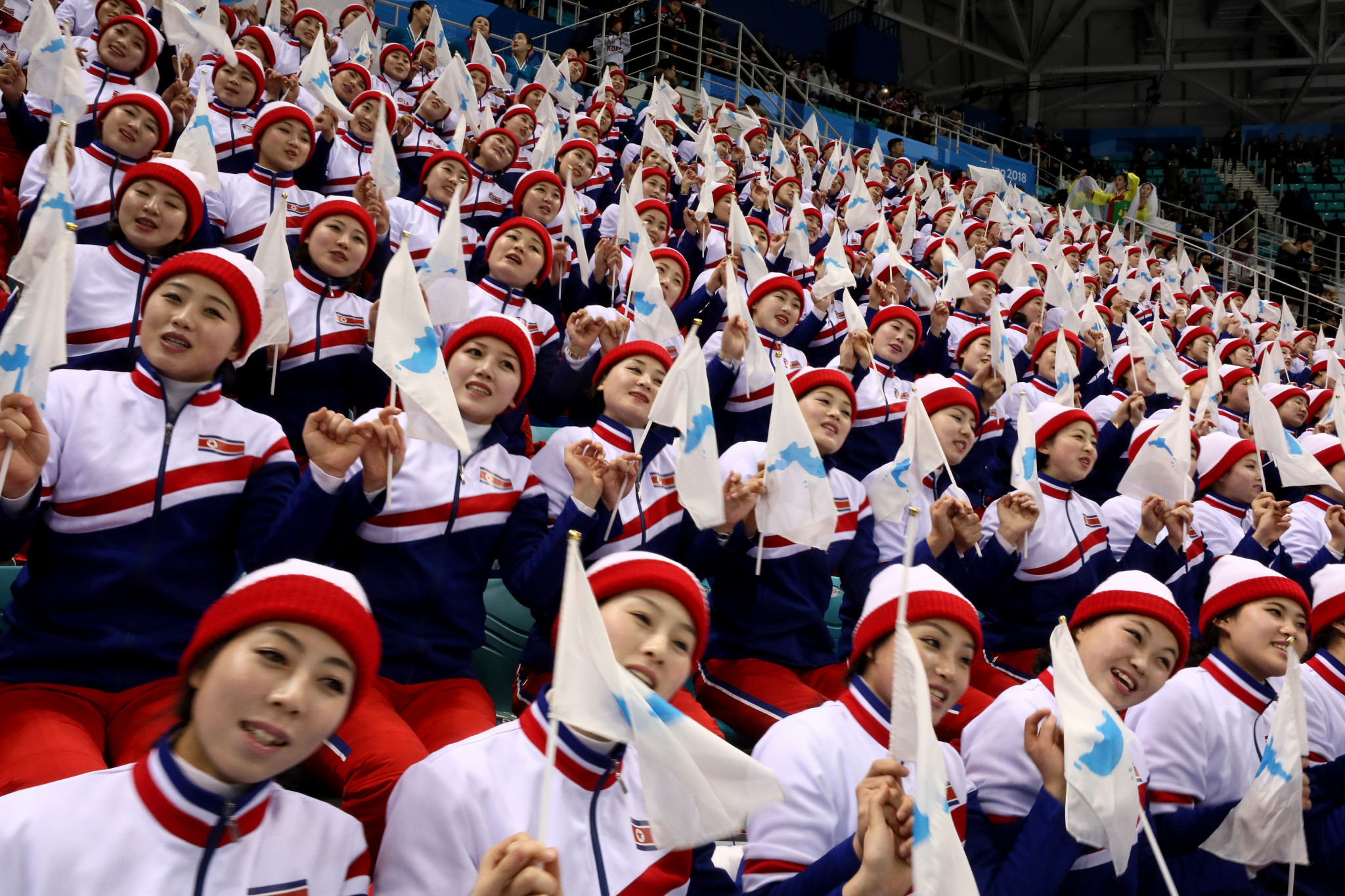 North Korean cheerleaders captured the world's attention during the 2018 Winter Olympic Games in Pyeongchang ©Getty Images