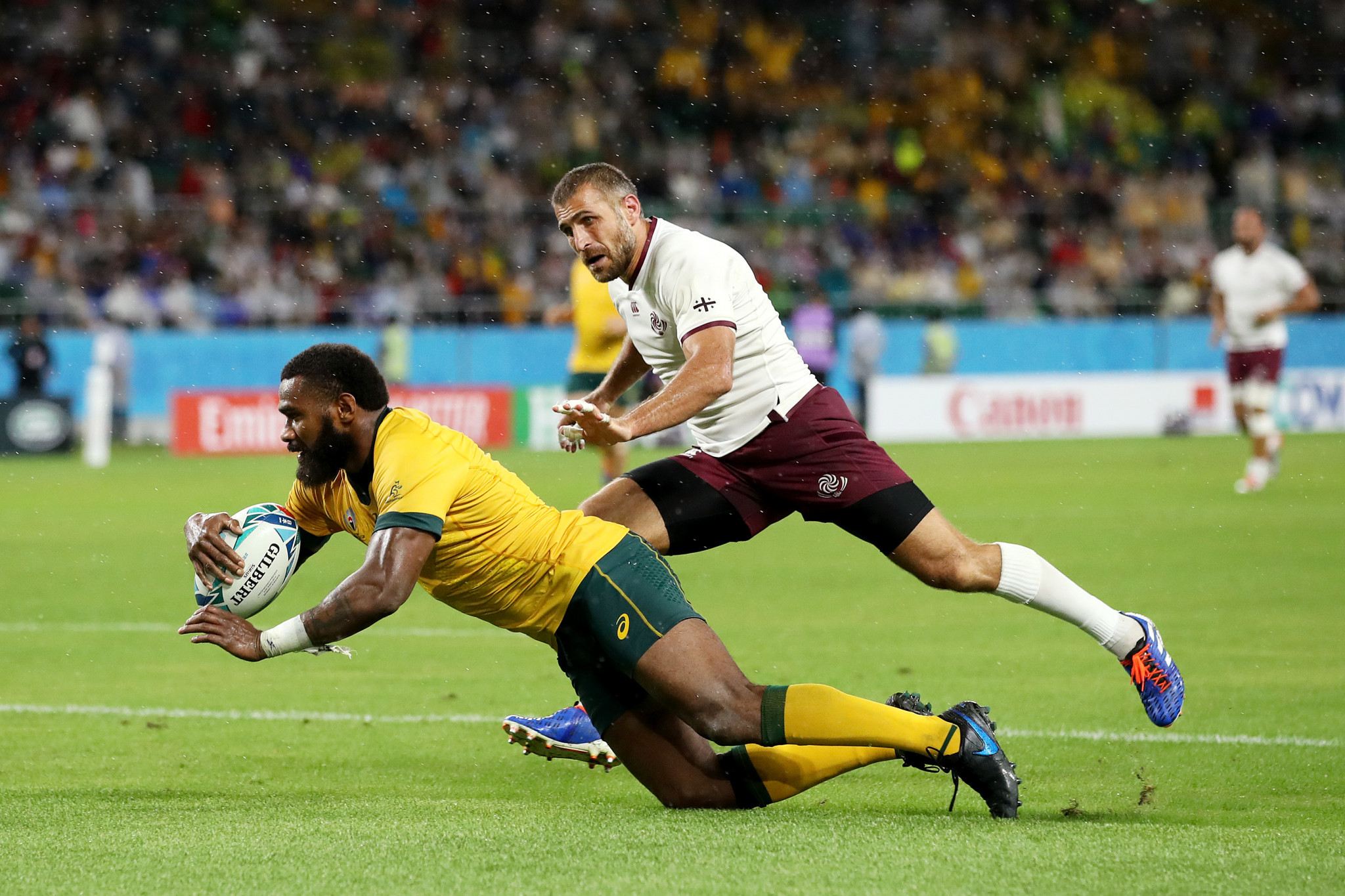 Marika Koroibete's try was one of the high points for Australia ©Getty Images