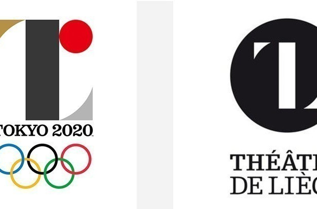 The original Tokyo 2020 logo (left) and an earlier design for a Belgian theatre (right) ©Tokyo 2020/Liege Theatre
