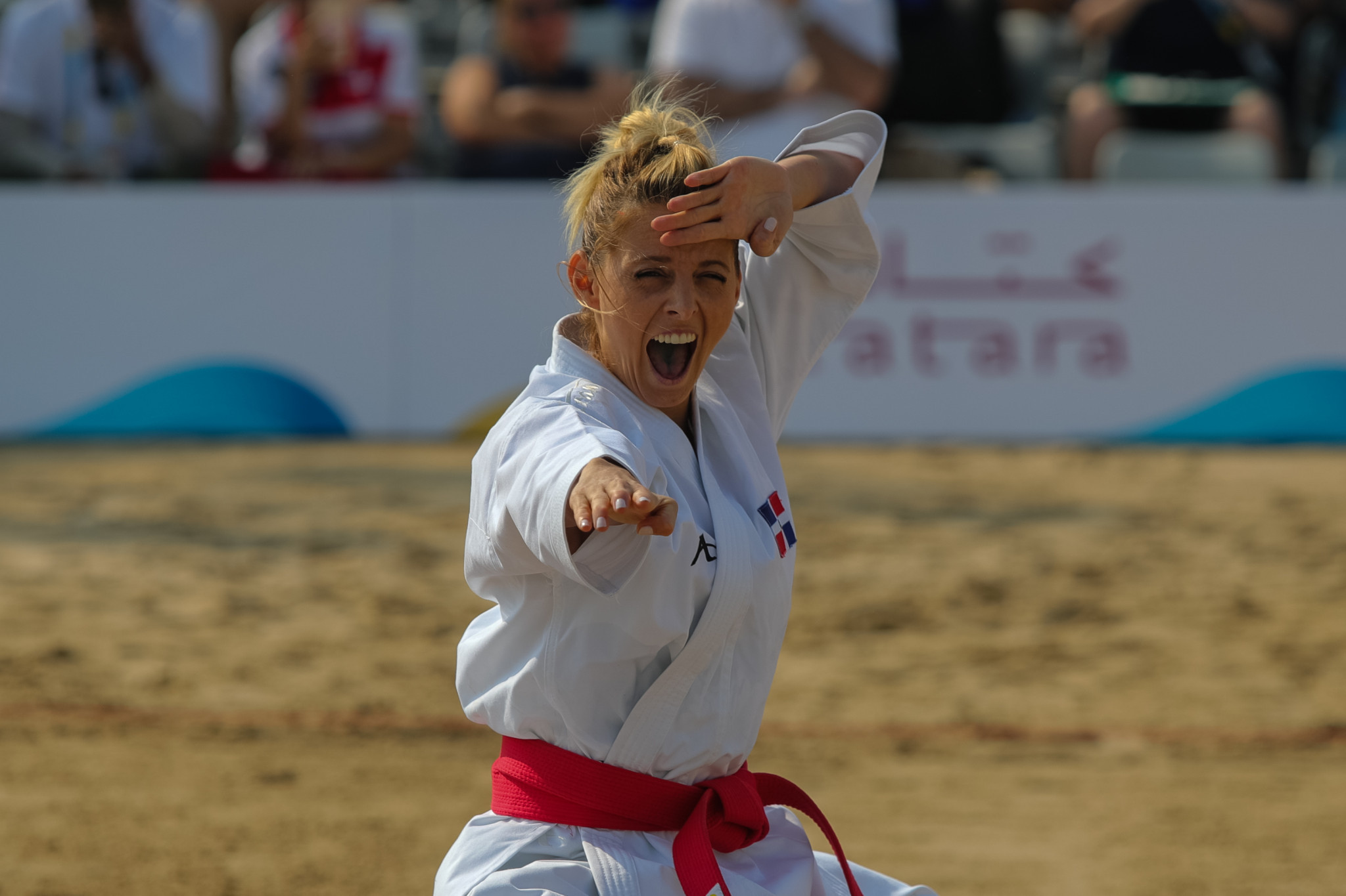 Kata athletes found a different challenge in the sand ©ANOC