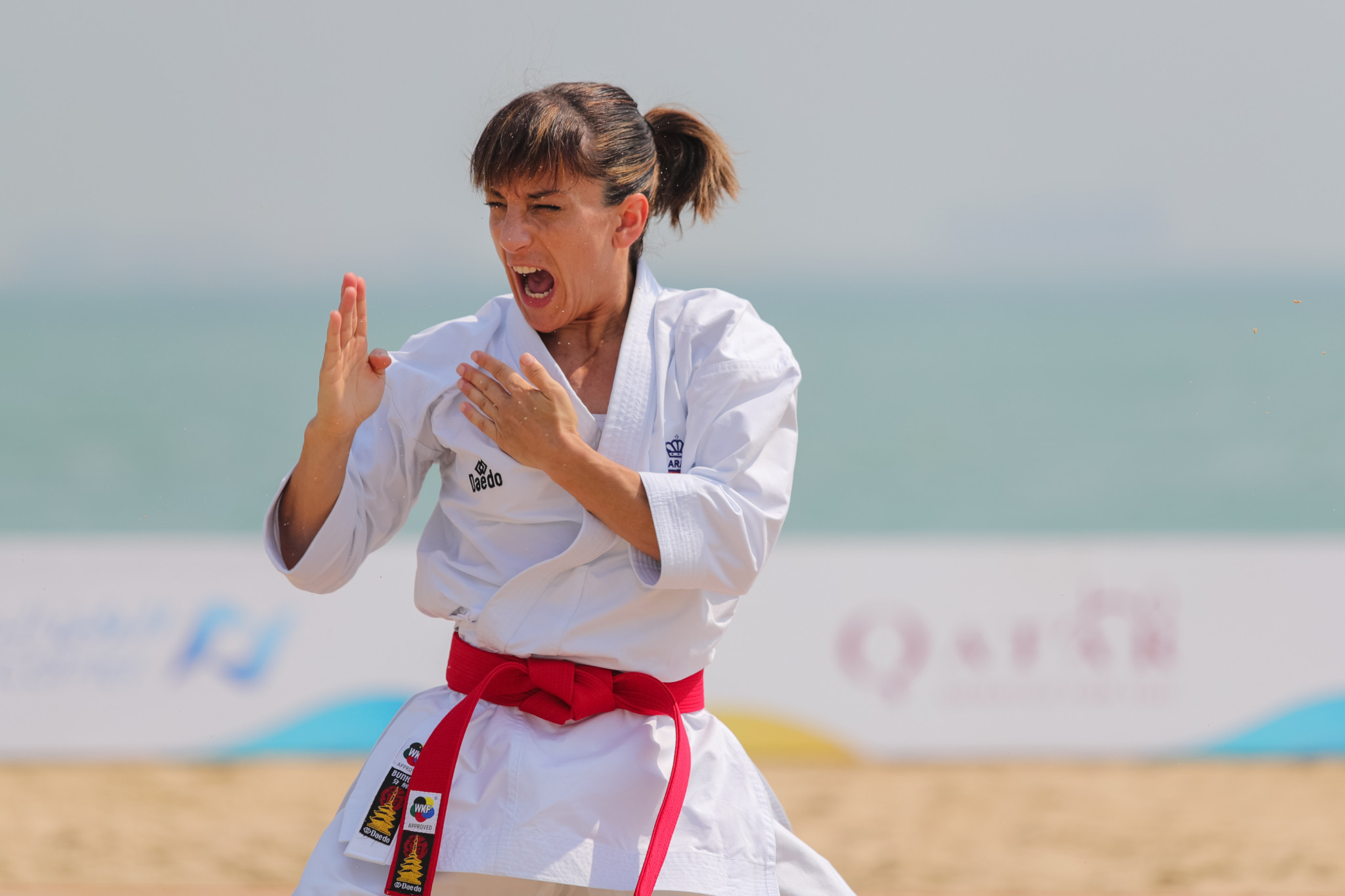 Kata karate competition was held for the first time on sand as action began ©ANOC World Beach Games