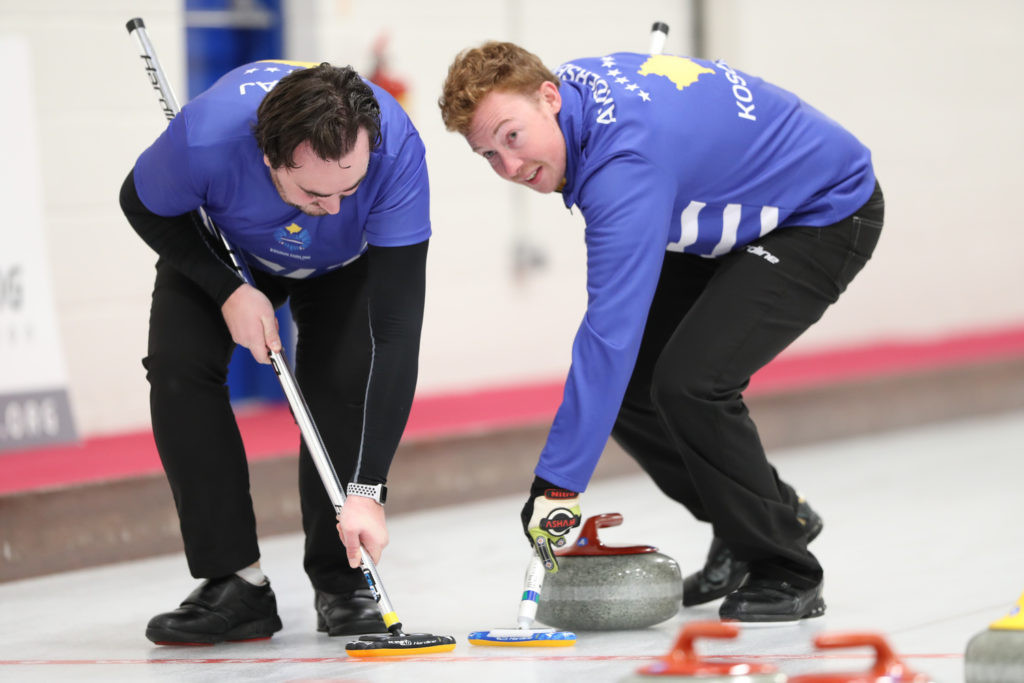 Kosovo recorded a first international win when they beat Nigeria at the World Mixed Curling Championship in Aberdeen ©WCF