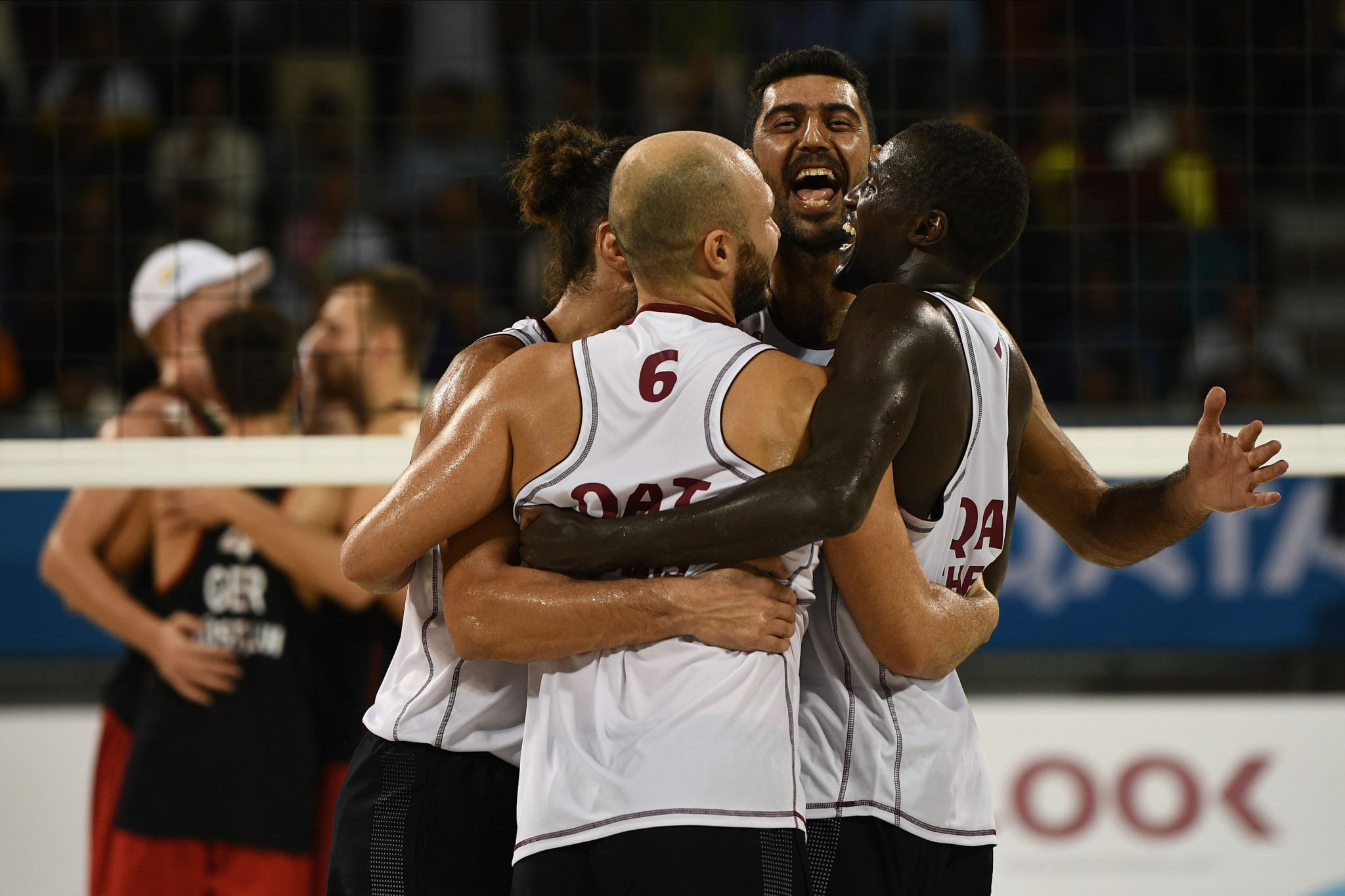 Hosts Qatar saw action in the 4x4 volleyball ©ANOC