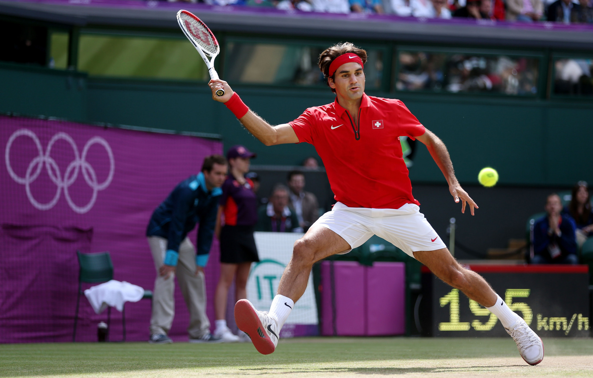 Roger Federer's best performance in the singles at the Olympics was a silver at London 2012 ©Getty Images