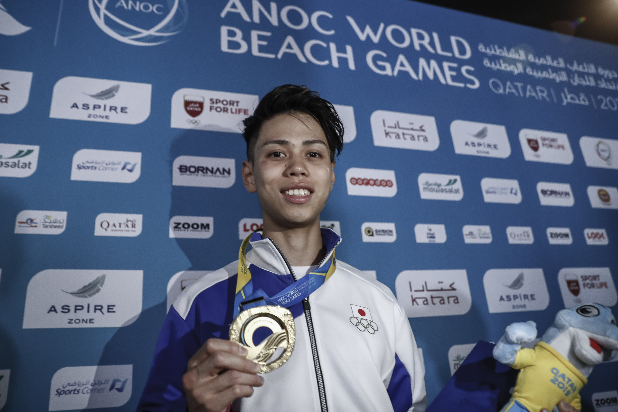 Kai Harada made it a Japanese double in the bouldering ©ANOC 