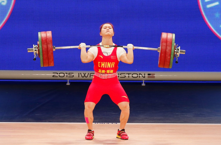 Deng lifted 146kg in the clean and jerk to surpass the previous world record mark of 145kg set by Chinese Taipei's Tzu Chi Lin ©Getty Images