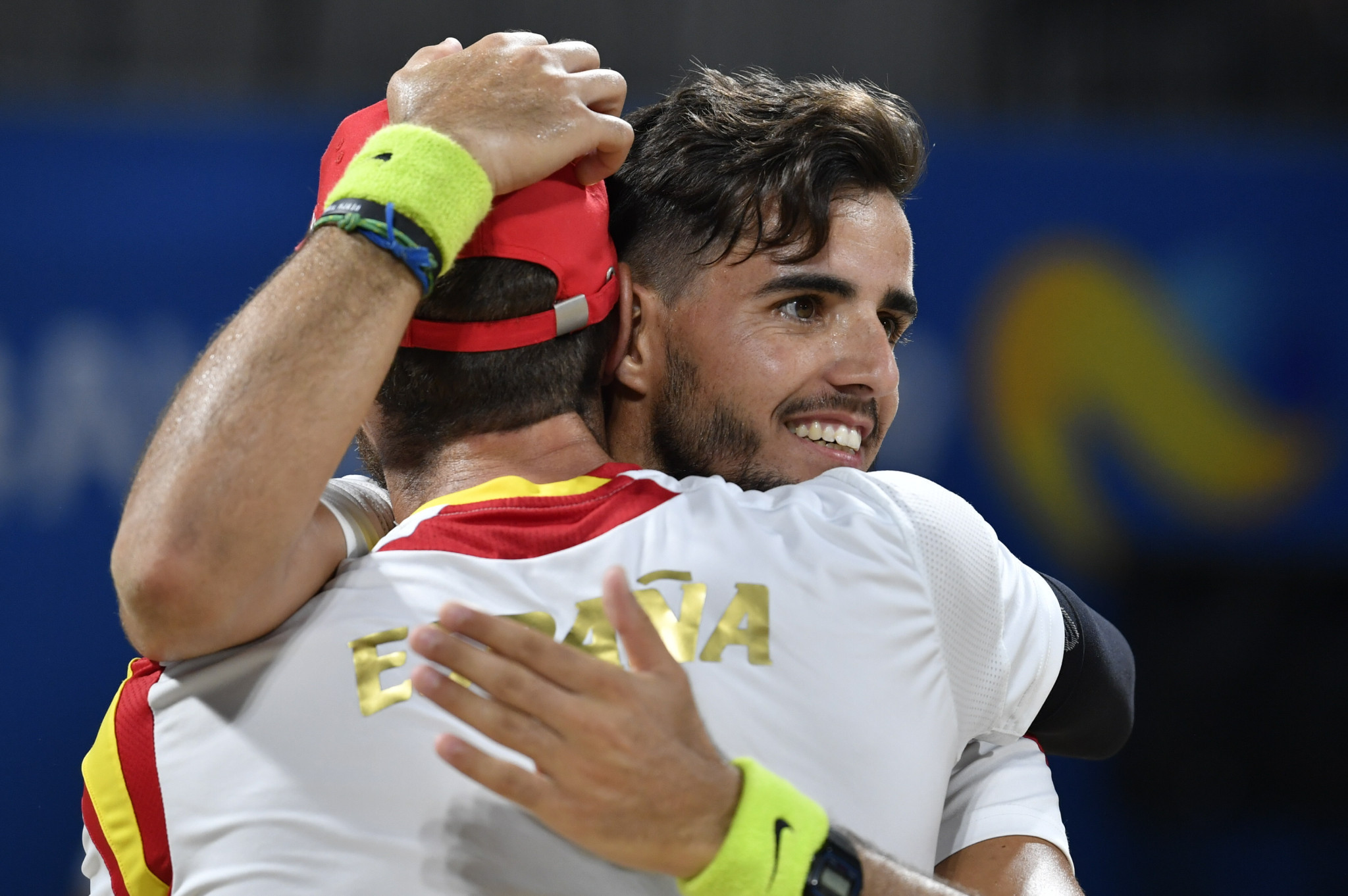 Spain's Antonio Ramos and Gerard Rodriquez won the beach tennis men's doubles ©ANOC