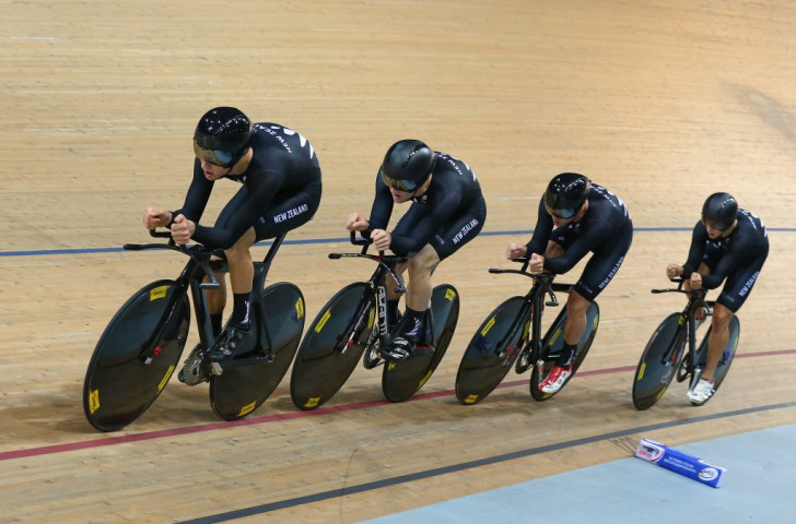 New Zealand won gold in the men's 4,000m team pursuit event at this year's UCI Track World Championships