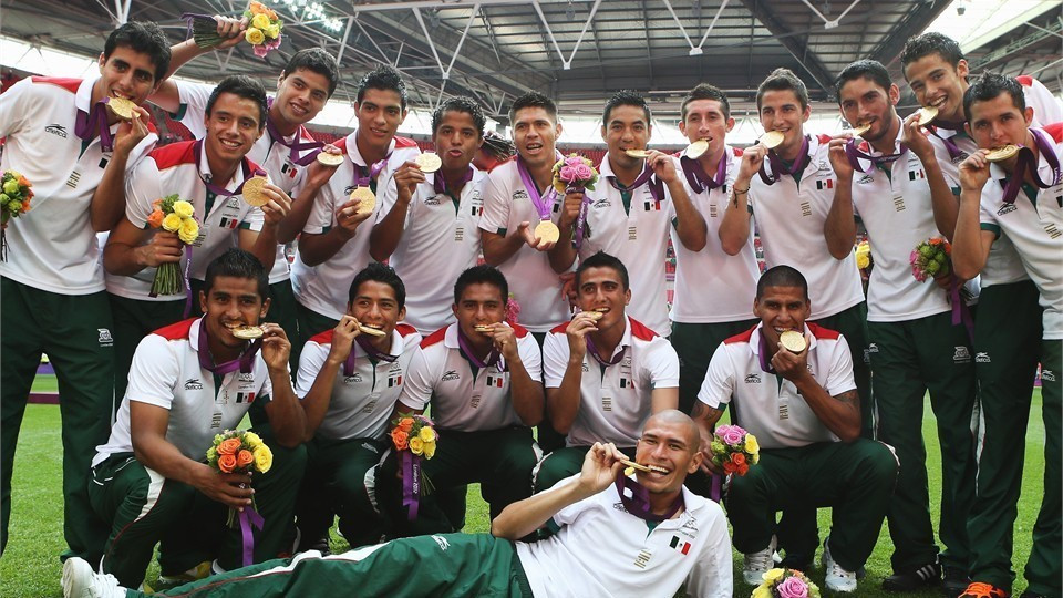 If Mexico are banned from Rio 2016 then the country's men's football mean will not be able to defend the title they won at London 2012 ©AFP/Getty Images