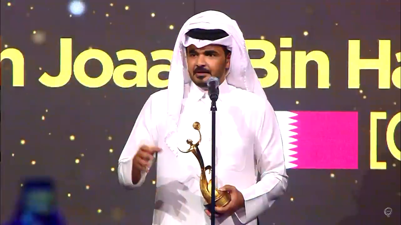 Qatar's Sheikh Joaan Bin Hamad Bin Khalifa Al-Thani won the Contribution to the Olympic Movement award ©ANOC