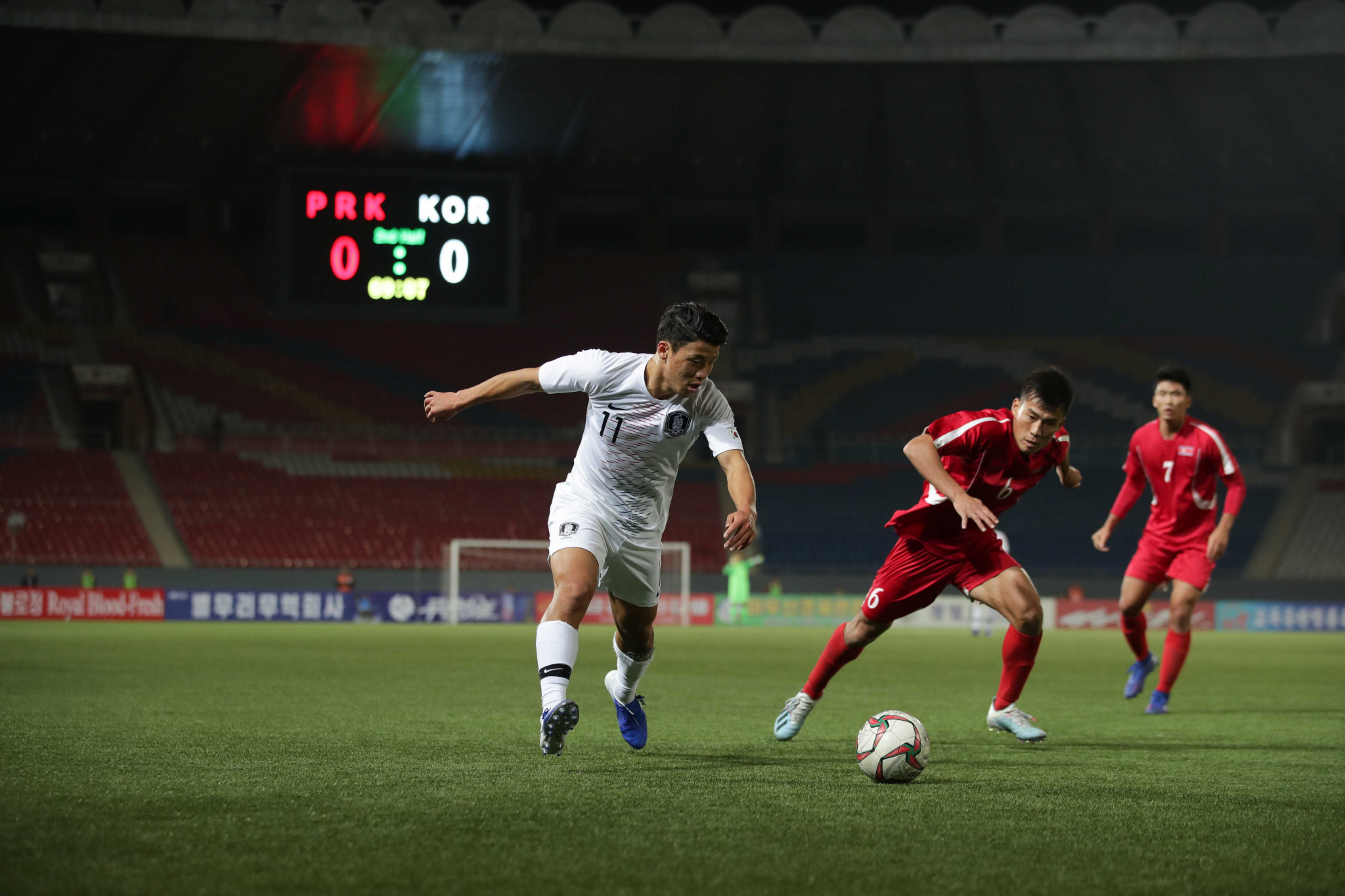South Korea drew 0-0 with North Korea at an empty Kim Il Sung Stadium in Pyongyang ©Getty Images