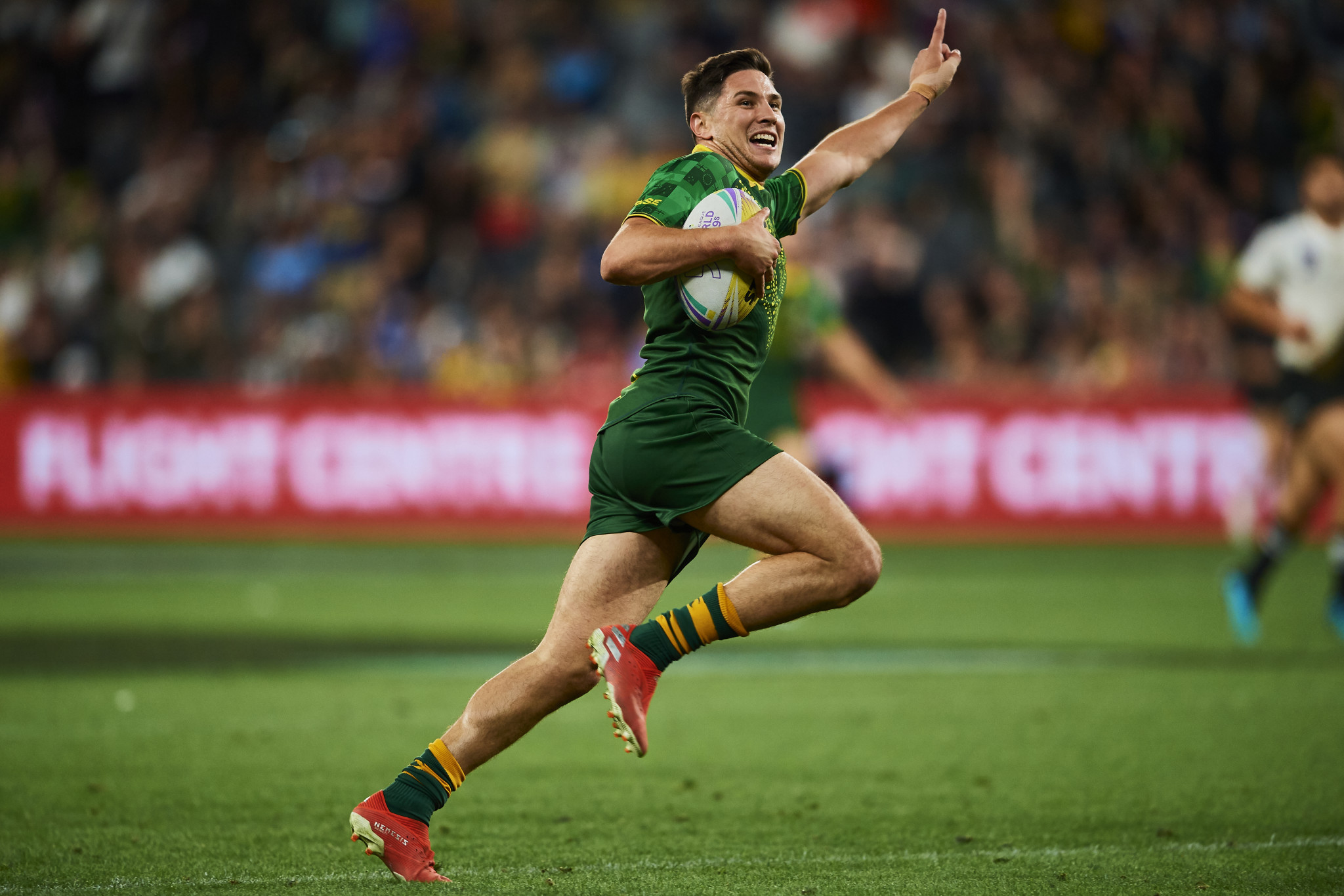 Mitchell Moses on his way to a hat-trick of tries in the final ©Getty Images