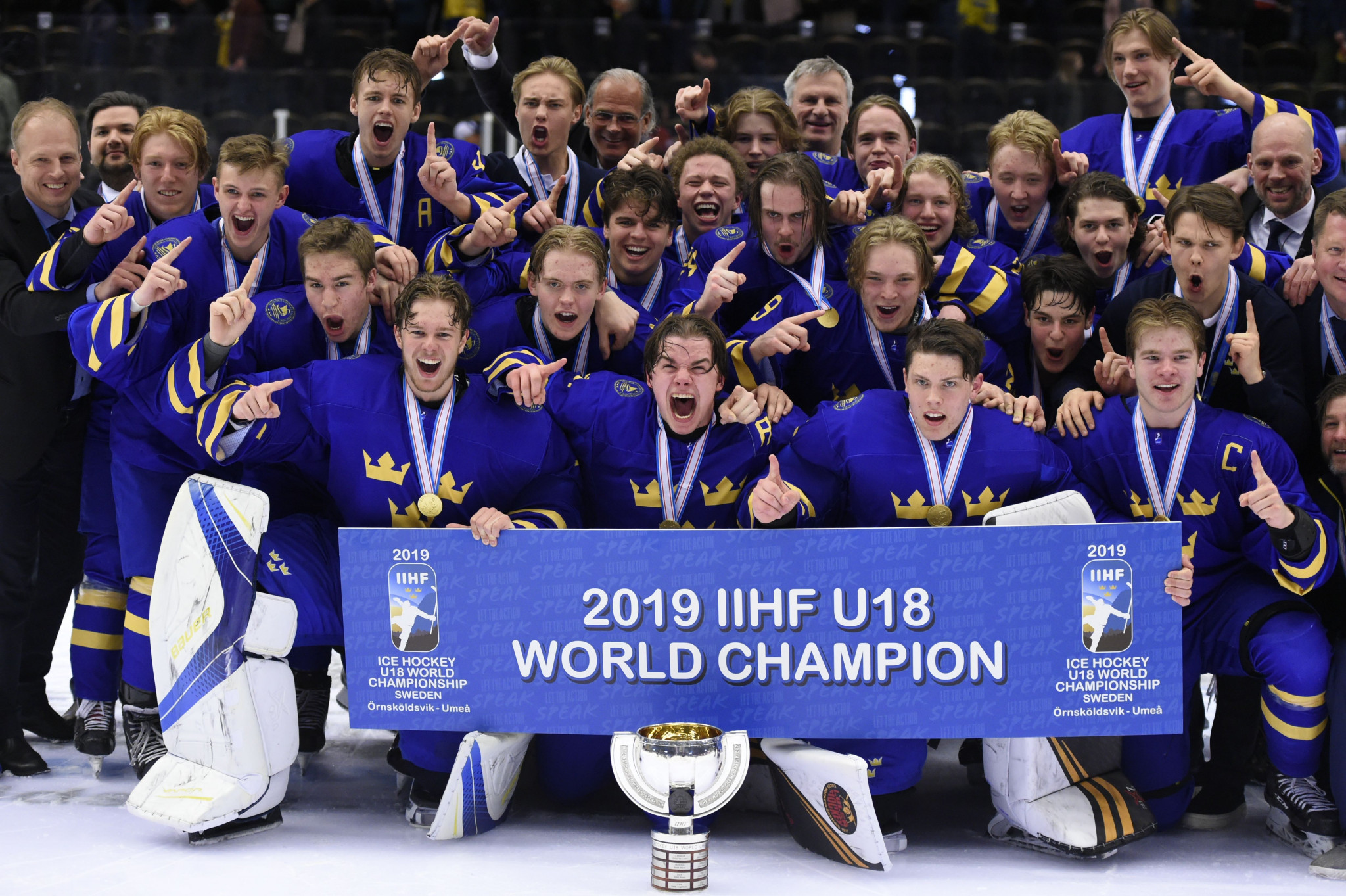 Hosts Sweden triumphed at the 2019 IIHF Under-18 World Championship ©Getty Images