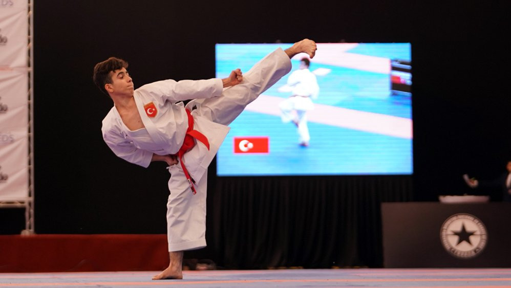 Furkan Kaynar earned one of two titles for Turkey at the World Karate Federation Cadet, Junior and Under-21 Championships in Santiago ©WKF