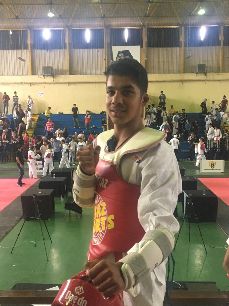 Suleiman Radwan became the ninth black belt from the Taekwondo Humanitarian Foundation training facility in Azraq refugee camp ©World Taekwondo