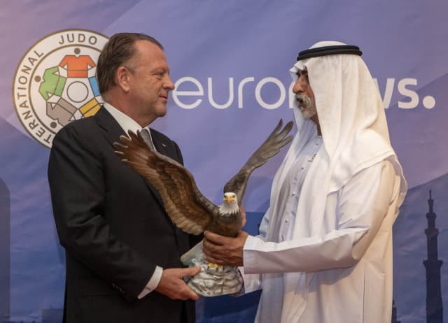 IJF President Marius Vizer, currently visiting Abu Dhabi, has been praised in Israel for the decision to ban Iran from international competition ©IJF