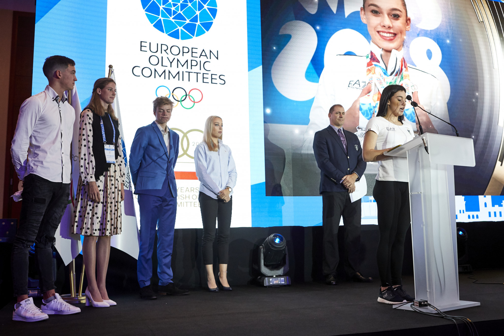 The five athletes nominated for the summer edition of the Piotr Nurowski prize were presented ©EOC