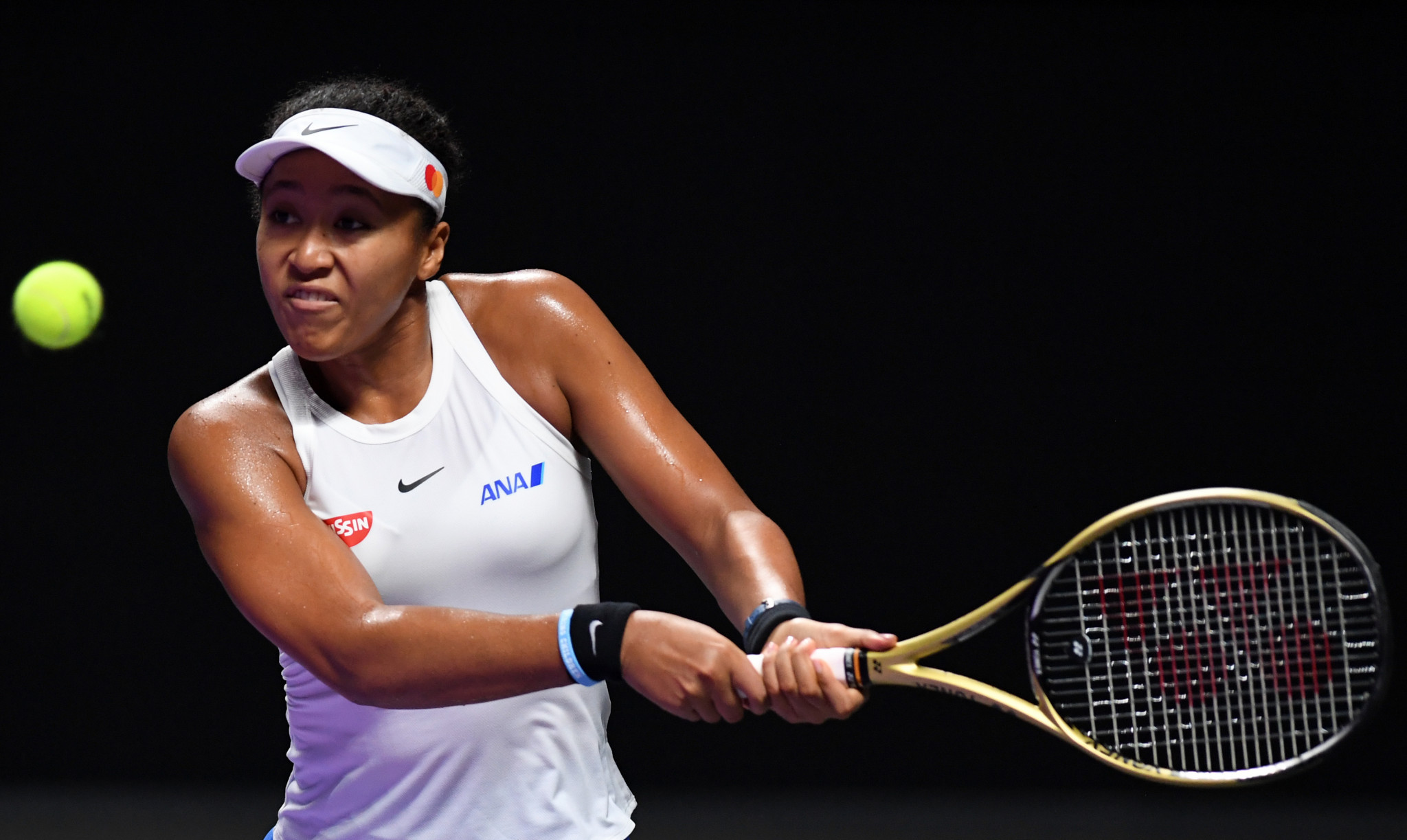 Naomi Osaka of Japan was triumphant in her first match of the WTA Finals ©WTA Finals