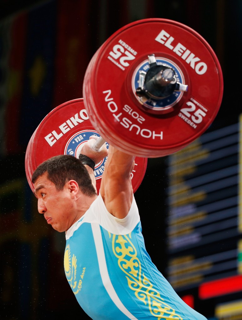 Kazakhstan's Almas Uteshov won silver medals in the men's 94kg clean and jerk and overall ©Getty Images