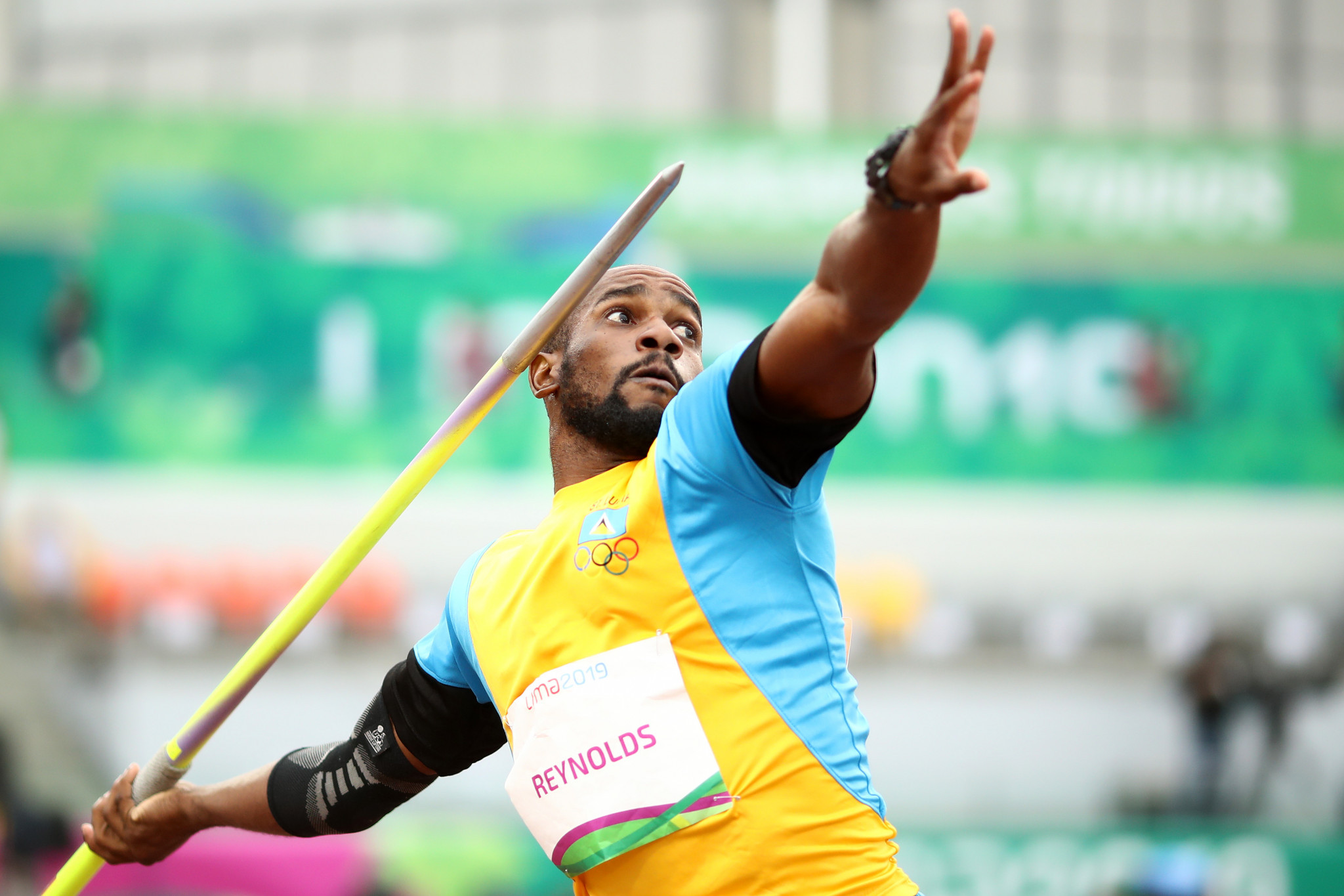 Albert Reynolds claimed bronze for St Lucia in the men's javelin ©Getty Images