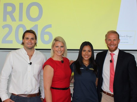 Four Australian athletes were present at the announcement of News Corp Australia as a partner of the AOC ©AOC